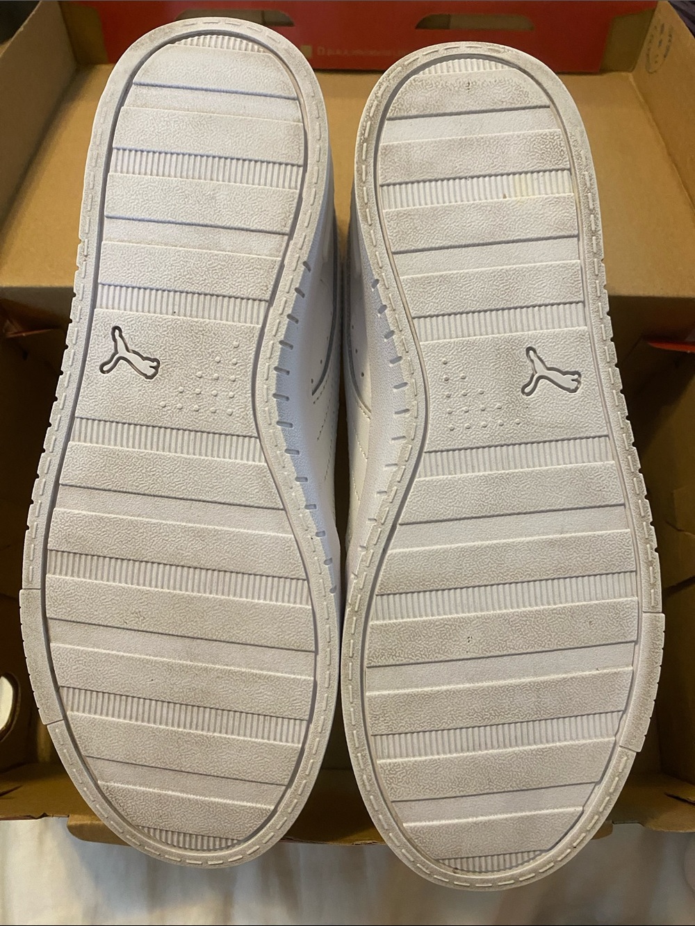 PUMA Womens Low Top White Leather Court Sneakers Size 7.5 Casual Lace Up Shoes - Picture 5 of 10
